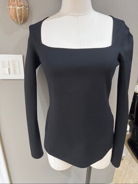 Babaton Black Square-Neck Long Sleeve Top from Aritzia